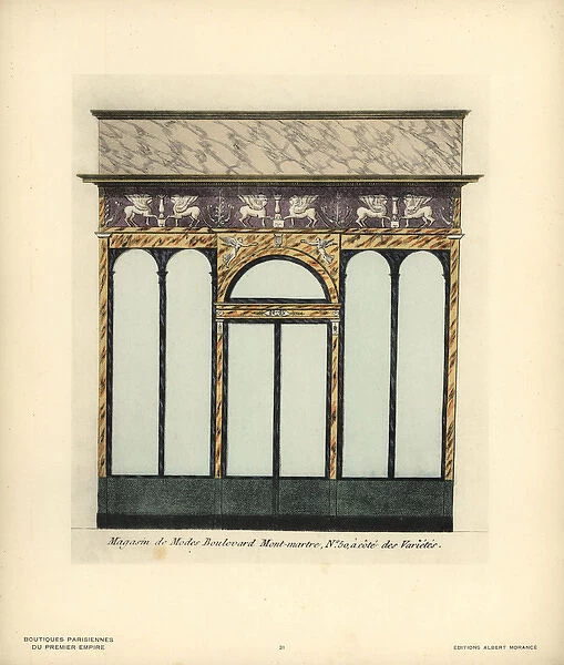 Shopfront of a fashion boutique, Paris, circa 1800