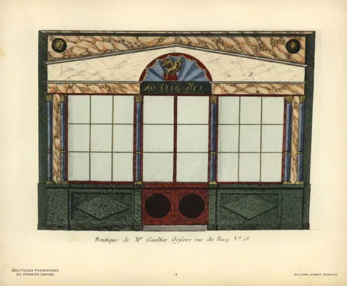 Framed Print : Shopfront of Gaultiers goldsmith, Paris, circa 1800 Framed Print : Shopfront of Gaultiers goldsmith, Paris, circa 1800