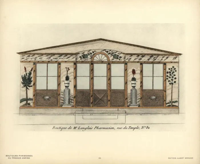 Framed Print : Shopfront of Langloiss pharmacy, Paris, circa 1800 Framed Print : Shopfront of Langloiss pharmacy, Paris, circa 1800