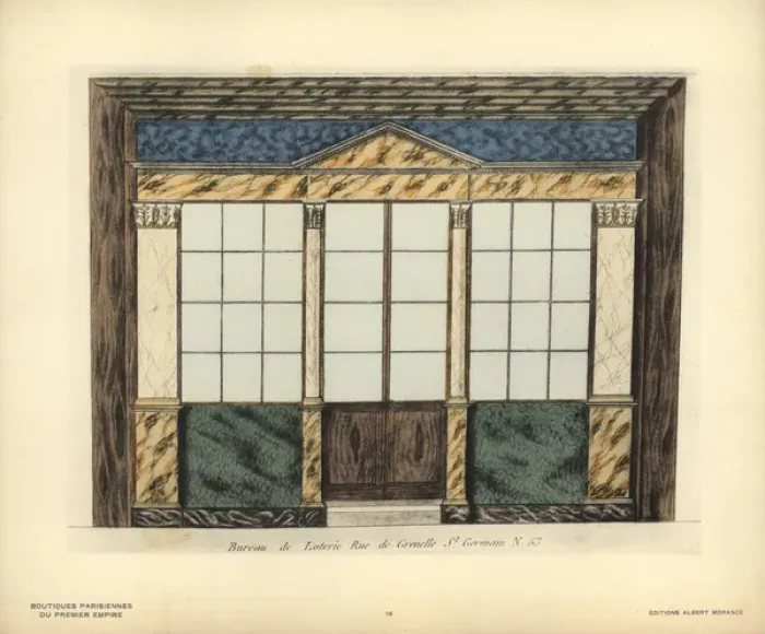 Framed Print : Shopfront of a lottery office, Paris, circa 1800 Framed Print : Shopfront of a lottery office, Paris, circa 1800