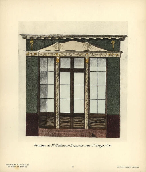 Shopfront of Malezieuxs wallpaper shop, Paris, circa 1800