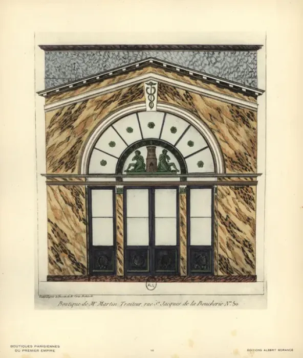 Framed Print : Shopfront to Martins caterers, Paris, circa 1800 Framed Print : Shopfront to Martins caterers, Paris, circa 1800