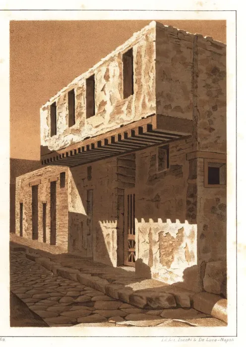 Framed Print : Shopfront with an overhanging balcony, Pompeii Framed Print : Shopfront with an overhanging balcony, Pompeii