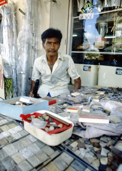 Framed Print : Shopkeeper with his wares, Thailand Framed Print : Shopkeeper with his wares, Thailand