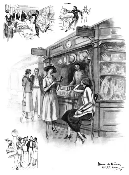 Framed Print : Shopping on board a cruise liner Framed Print : Shopping on board a cruise liner