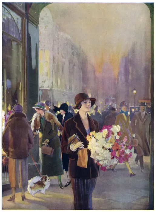 Framed Print : Shopping in London in late November, 1924 Framed Print : Shopping in London in late November, 1924