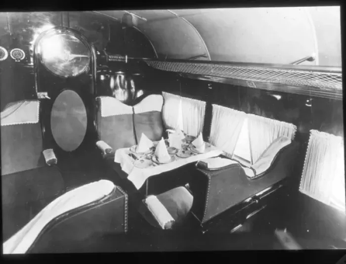 Framed Print : Short S23 Canopus flying boat dining saloon Framed Print : Short S23 Canopus flying boat dining saloon