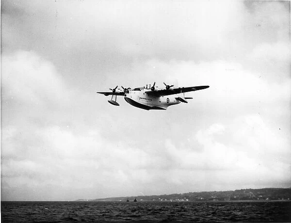 Short Sunderland of the RNZAF taking-off from Belfast