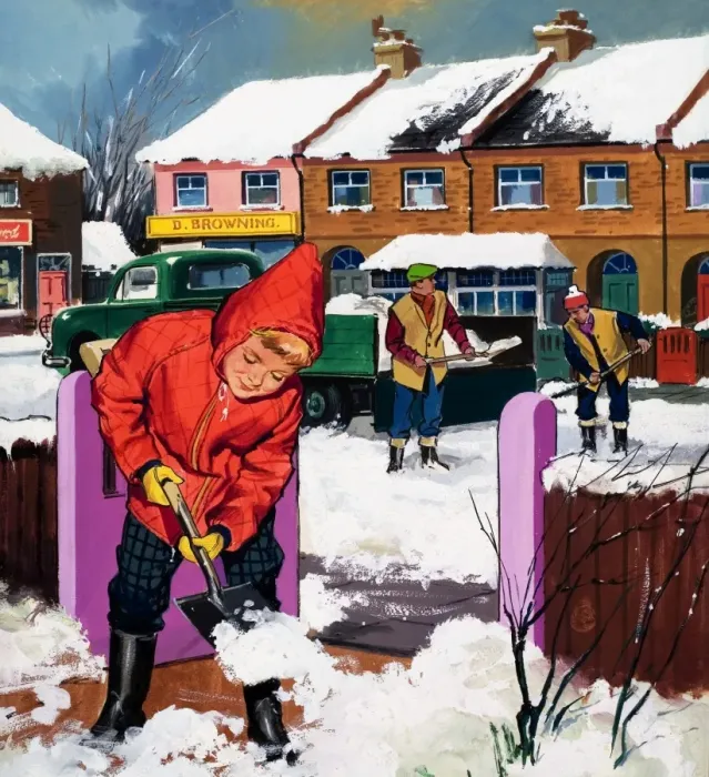 Framed Print : Shovelling snow Framed Print : Shovelling snow