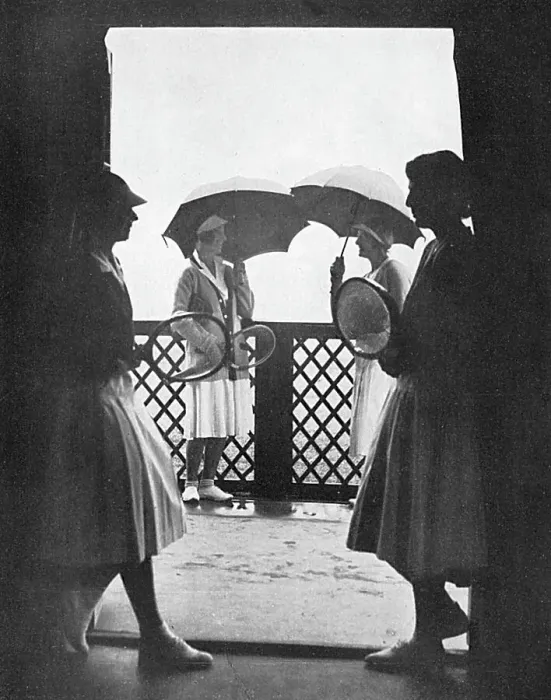 Framed Print : A shower during a tennis match, 1932 Framed Print : A shower during a tennis match, 1932