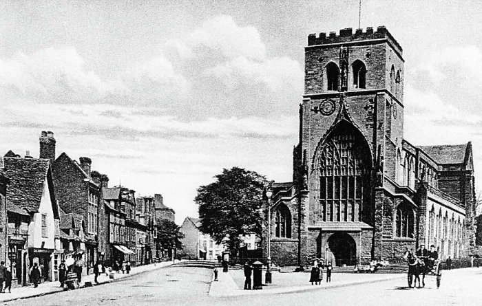 Framed Print : Shrewsbury Abbey Church early 1900s Framed Print : Shrewsbury Abbey Church early 1900s