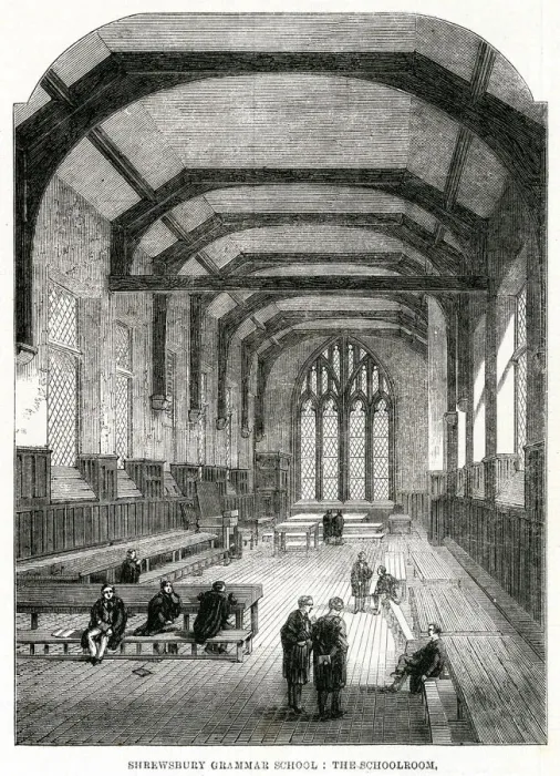 Framed Print : Shrewsbury Grammer School - schoolroom 1861 Framed Print : Shrewsbury Grammer School - schoolroom 1861