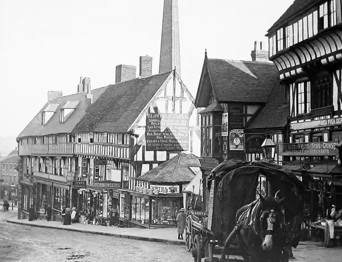 Framed Print : Shrewsbury Wyle Cop Victorian period Framed Print : Shrewsbury Wyle Cop Victorian period