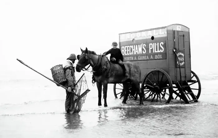Framed Print : A shrimper and a bathing machine, Blackpool Framed Print : A shrimper and a bathing machine, Blackpool