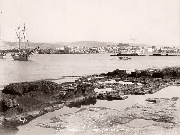 Sidon, Sayda or Saida, Lebanon from the sea