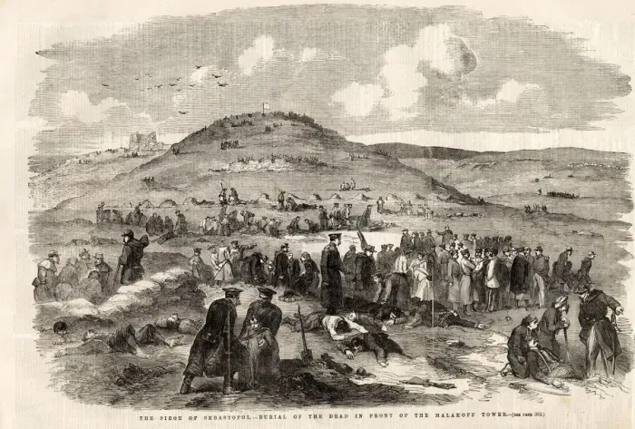 Framed Print : The Siege of Sebastopol - burial of the dead Framed Print : The Siege of Sebastopol - burial of the dead