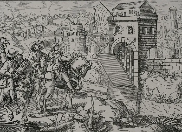 Framed Print : Siege of a town by a feudal army. Order to open Framed Print : Siege of a town by a feudal army. Order to open