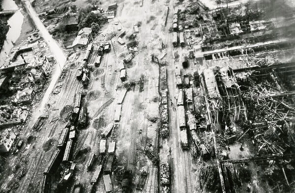 Siegen, Germany, bomb damage to the railway yards