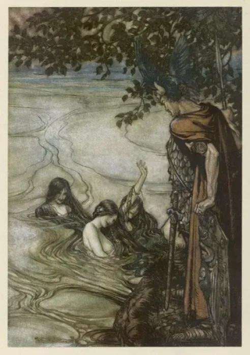 Framed Print : Siegfried & Maidens Framed Print : Siegfried & Maidens