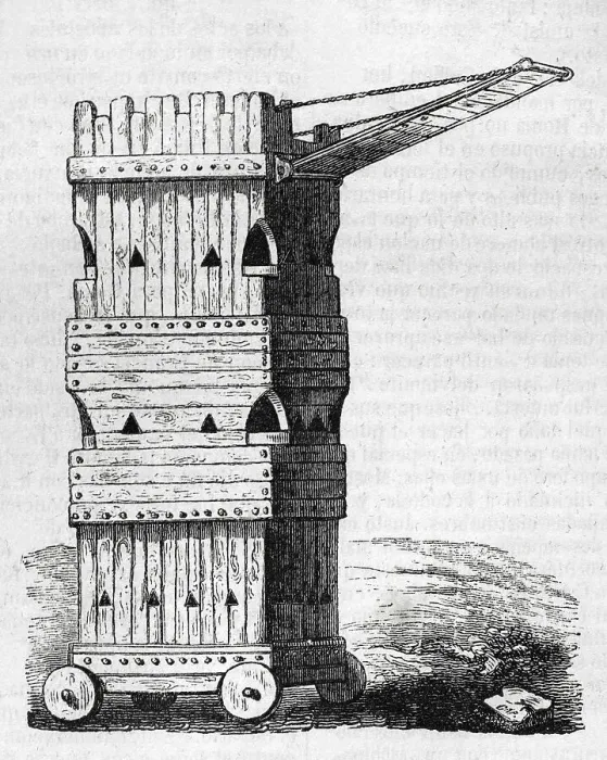 Framed Print : Siete tower or breaching tower. Siege engine Framed Print : Siete tower or breaching tower. Siege engine