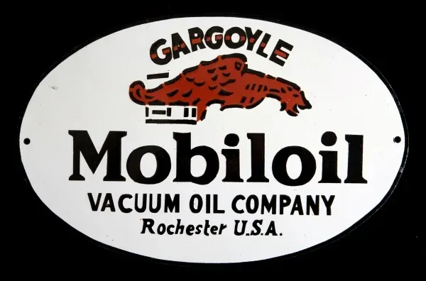 Mobil Oil Sign Enamel Sign Mobiloil, 1968 | Retro Station