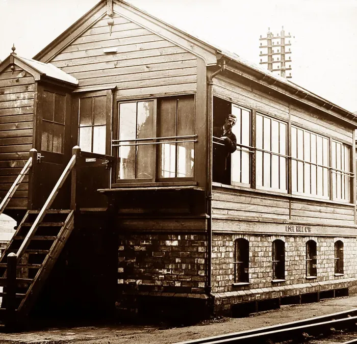 Framed Print : Signal box, Edge Hill, Liverpool, early 1900s Framed Print : Signal box, Edge Hill, Liverpool, early 1900s