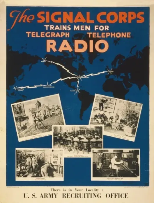 Framed Print : The Signal Corps trains men for telegraph, telephone, radio Framed Print : The Signal Corps trains men for telegraph, telephone, radio