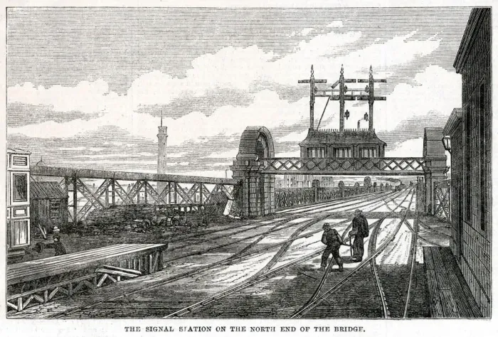 Framed Print : Signal Station - Hungerford Bridge - Charing Cross 1864 Framed Print : Signal Station - Hungerford Bridge - Charing Cross 1864