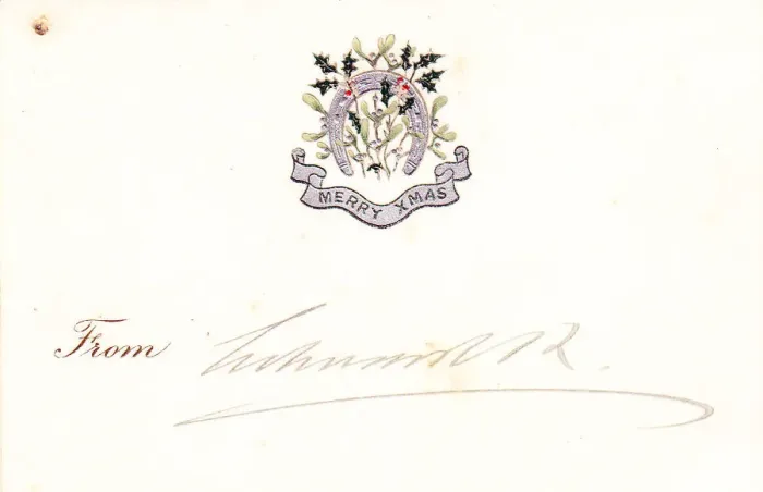 Framed Print : Signature of Edward VII on a Christmas card Framed Print : Signature of Edward VII on a Christmas card