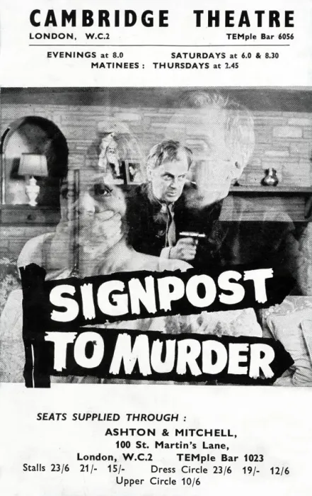 Framed Print : Signpost to Murder, Cambridge Theatre, London Framed Print : Signpost to Murder, Cambridge Theatre, London