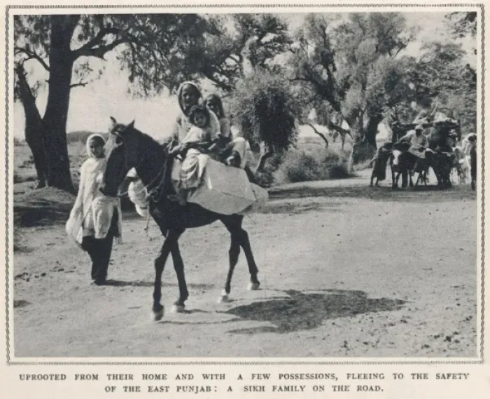 Framed Print : Sikh Family fleeing to East Punjab Framed Print : Sikh Family fleeing to East Punjab