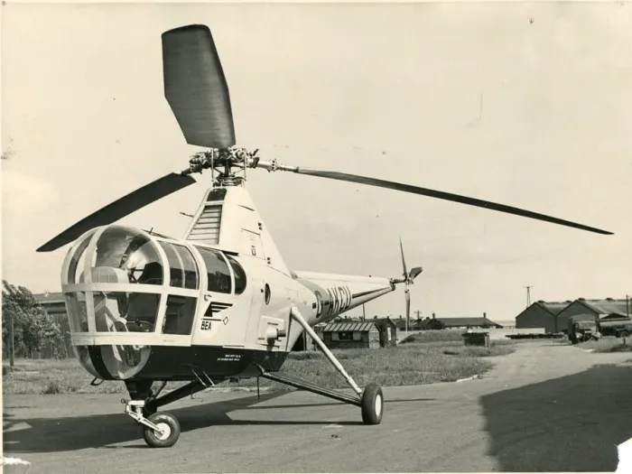 Framed Print : Sikorsky S-51, G-AKCU, of BEA, which inugurated the fir? Framed Print : Sikorsky S-51, G-AKCU, of BEA, which inugurated the fir?