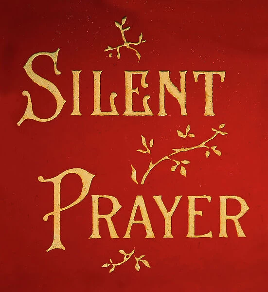 Silent Prayer magic lantern slide, Victorian period