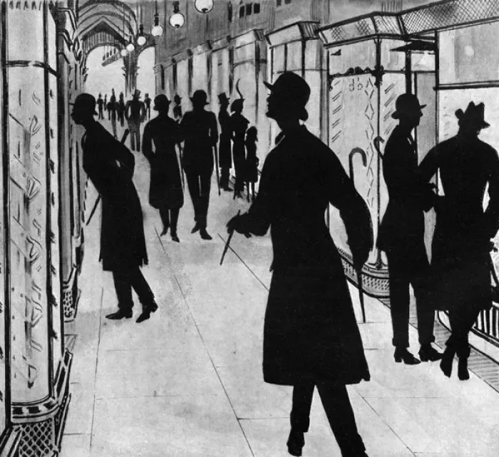 Framed Print : Silhouette artist about town - Burlington Arcade Framed Print : Silhouette artist about town - Burlington Arcade