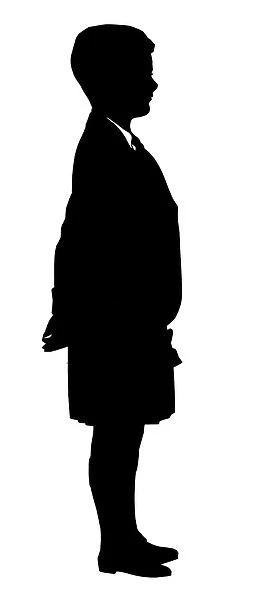 Silhouette of boy in kilt