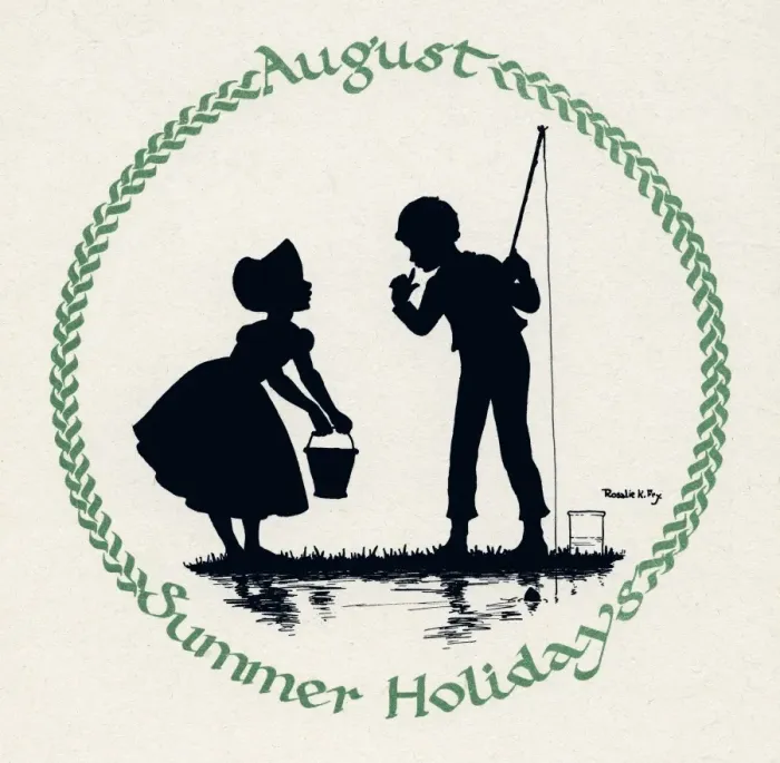 Framed Print : Silhouette Calendar -- August Framed Print : Silhouette Calendar -- August