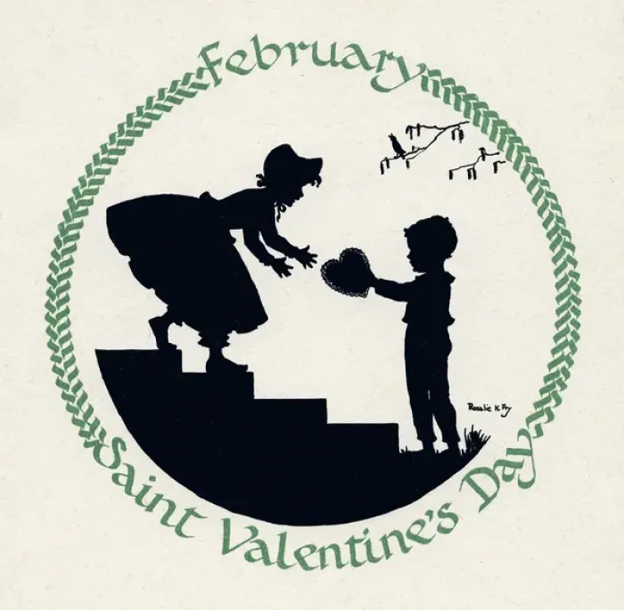 Framed Print : Silhouette Calendar -- February Framed Print : Silhouette Calendar -- February