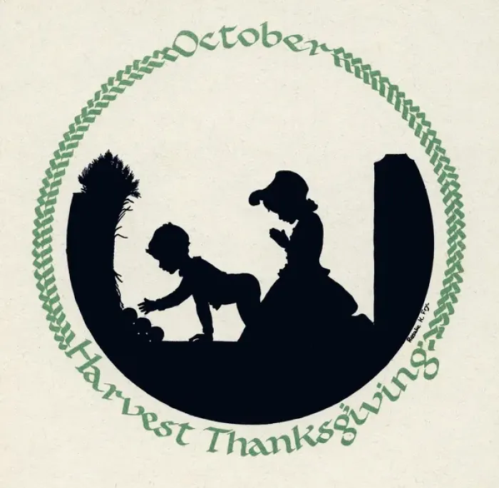 Framed Print : Silhouette Calendar -- October Framed Print : Silhouette Calendar -- October