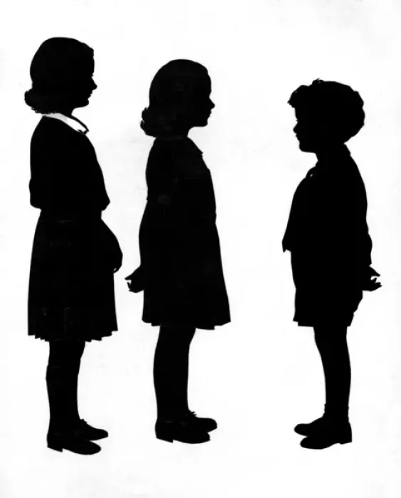 Framed Print : Silhouette of three children Framed Print : Silhouette of three children