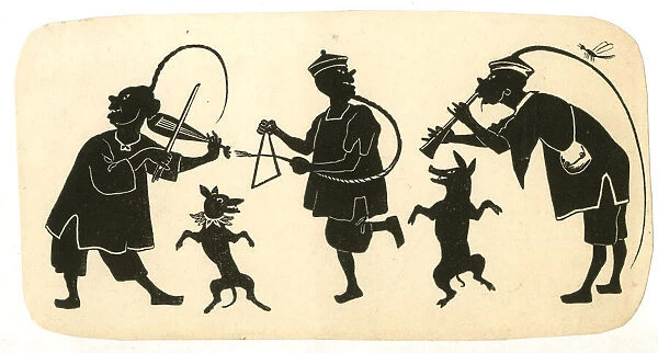 Silhouette, Chinese Musicians and Dancing Dogs