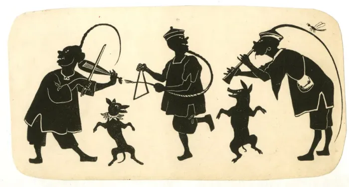 Framed Print : Silhouette, Chinese Musicians and Dancing Dogs Framed Print : Silhouette, Chinese Musicians and Dancing Dogs