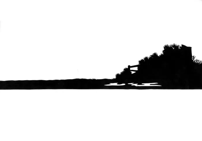 Framed Print : Silhouette of a country scene Framed Print : Silhouette of a country scene