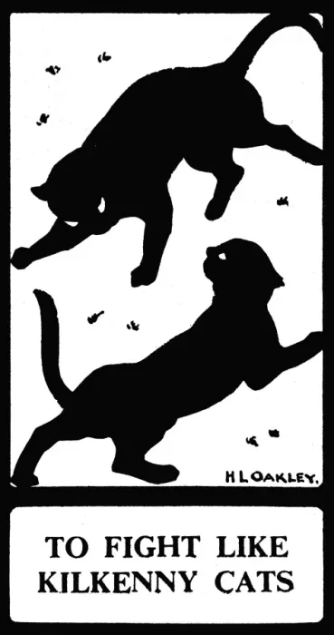 Framed Print : Silhouette, To Fight Like Kilkenny Cats Framed Print : Silhouette, To Fight Like Kilkenny Cats