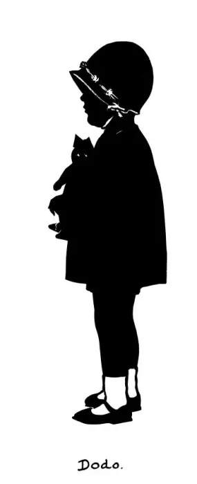 Framed Print : Silhouette of girl in cloche hat Framed Print : Silhouette of girl in cloche hat