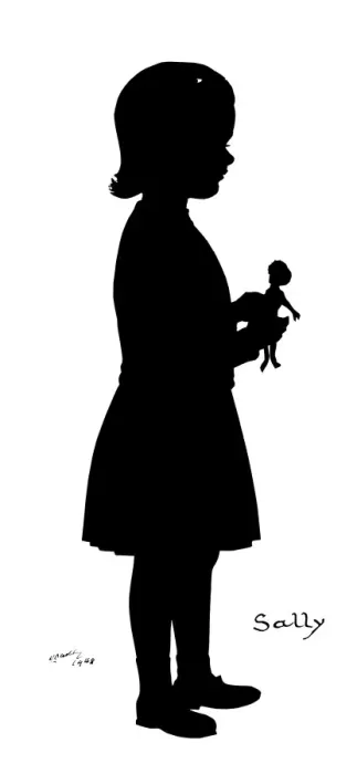 Framed Print : Silhouette of girl with flower Framed Print : Silhouette of girl with flower