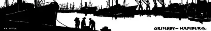 Framed Print : Silhouette of Grimsby to Hamburg shipping Framed Print : Silhouette of Grimsby to Hamburg shipping