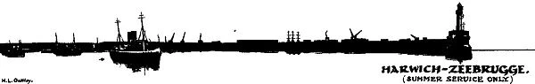 Silhouette of Harwich to Zeebrugge shipping