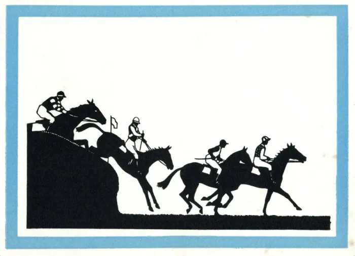 Framed Print : Silhouette of horseracing scene Framed Print : Silhouette of horseracing scene