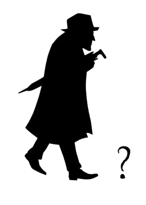 Framed Print : Silhouette of man with umbrella Framed Print : Silhouette of man with umbrella