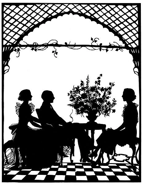 Silhouette of Mr & Mrs Home Robertson with Mrs J. M. Pryor